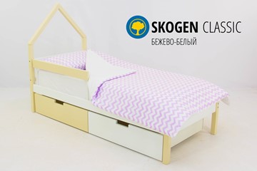 Кровать-домик детская мини Skogen бежево-белый в Южно-Сахалинске