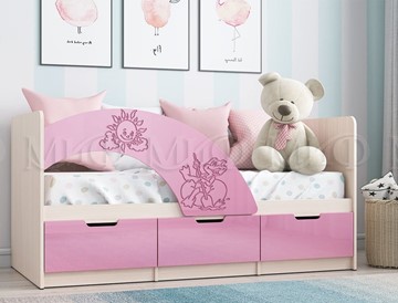 Детская кровать с ящиками Юниор-3, Розовый металлик в Южно-Сахалинске