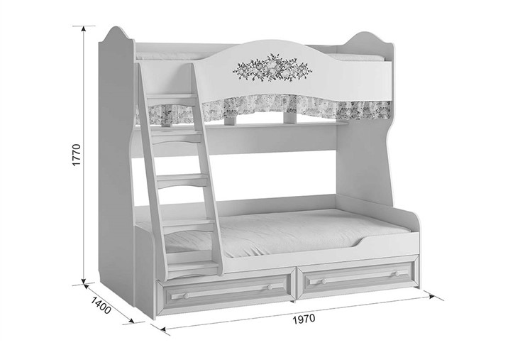 Кровать двухъярусная Алиса (1974х1404х1765) в Южно-Сахалинске - изображение 4