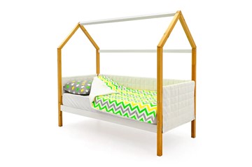 Кровать-домик детская «Svogen белая-дерево» мягкая в Южно-Сахалинске