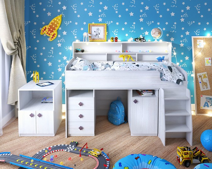 Кровать-чердак детская Малыш-5, цвет Винтерберг в Южно-Сахалинске - изображение 8