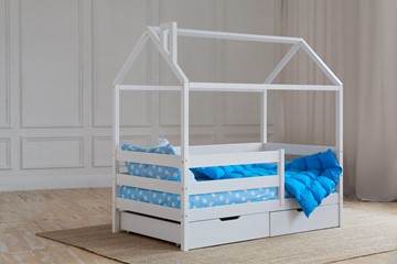 Детская кровать для девочки Домик с ящиками, цвет белый в Южно-Сахалинске