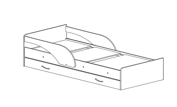 Кровать с бортиками Максимка, цвет Млечный дуб в Южно-Сахалинске - изображение 1