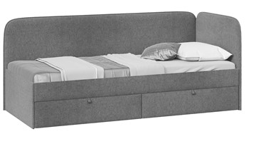 Кровать подростковая ТриЯ Молли тип 1 (90), Микровелюр Scandi Graphite 22 в Южно-Сахалинске