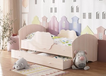 Детская кровать Тучка с ящиком, корпус Дуб млечный, фасад Дуб млечный в Южно-Сахалинске