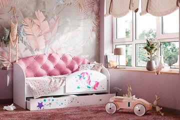 Кровать с ящиками Звездочка, Розовый в Южно-Сахалинске