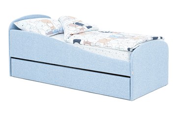 Детская кровать с ящиком Letmo небесный (рогожка) в Южно-Сахалинске