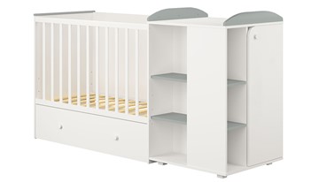 Детская кровать-шкаф с комодом POLINI Kids Ameli 800 Белый / Серый, серия AMELI в Южно-Сахалинске
