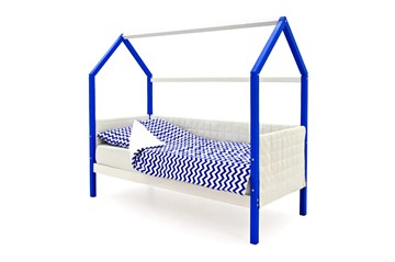 Кровать-домик в детскую «Svogen сине-белый» мягкая в Южно-Сахалинске