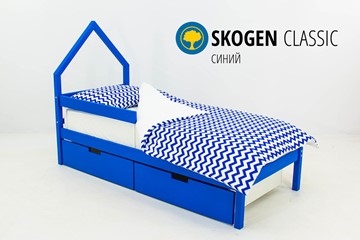 Детская кровать-домик мини Skogen синия в Южно-Сахалинске