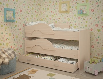 Детская кровать для девочки Радуга 1.6 с ящиком, цвет Млечный дуб в Южно-Сахалинске