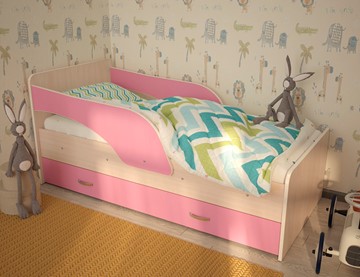 Кровать детская Максимка, корпус Млечный дуб, фасад Розовый в Южно-Сахалинске - предосмотр