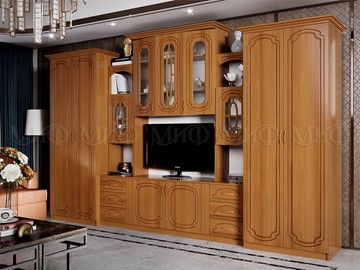 Гостиный гарнитур Альберт со шкафами, глянцевый в Южно-Сахалинске