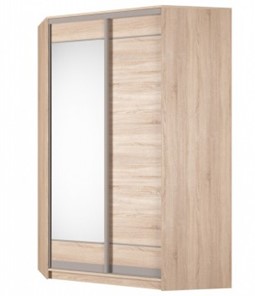 Угловой шкаф Аларти (YA-230х1400(602) (10) Вар. 5; двери D1+D2), с зеркалом в Южно-Сахалинске