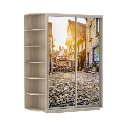 Шкаф двухдверный Экспресс 1900x600x2200, со стеллажом, Улица/шимо светлый в Южно-Сахалинске - изображение