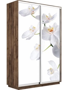 Шкаф 2-х створчатый Экспресс 1400x600x2400, Орхидея белая/дуб табачный в Южно-Сахалинске