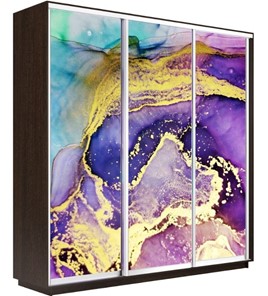 Шкаф Экспресс 1800х600х2400, Абстракция фиолетово-золотая/венге в Южно-Сахалинске