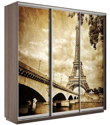 Шкаф 3-створчатый Экспресс 1800х600х2400, Париж/шимо темный в Южно-Сахалинске - изображение