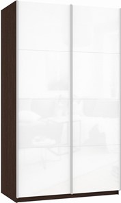 Шкаф Прайм (Белое стекло/Белое стекло) 1600x570x2300, венге в Южно-Сахалинске