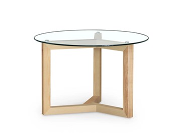 Стеклянный столик Оникс-8, Натуральный массив/Прозрачное стекло в Южно-Сахалинске