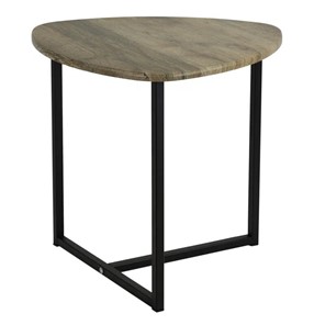 Круглый столик Мебелик BeautyStyle-11 (дуб крымский состаренный/черный) в Южно-Сахалинске