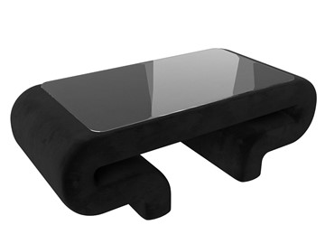 Стеклянный столик Волна, черный (велюр) в Южно-Сахалинске