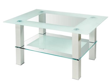 Стеклянный столик Кристалл 2 (алюминий-прозрачное) в Южно-Сахалинске