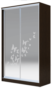 Шкаф 2200х1682х420 два зеркала, "Бабочки" ХИТ 22-4-17-66-05 Венге Аруба в Южно-Сахалинске