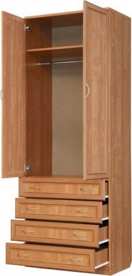 Шкаф 2-х дверный 103 со штангой, цвет Венге в Южно-Сахалинске - изображение 1
