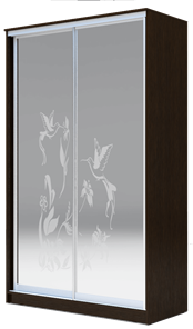 Шкаф 2-х дверный 2200х1682х420 два зеркала, "Колибри" ХИТ 22-4-17-66-03 Венге Аруба в Южно-Сахалинске
