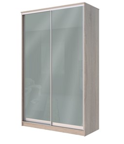 Шкаф 2-х дверный Хит-22-4-12/2-22 с цветным стеклом, средне-серый 074, Дуб сонома в Южно-Сахалинске