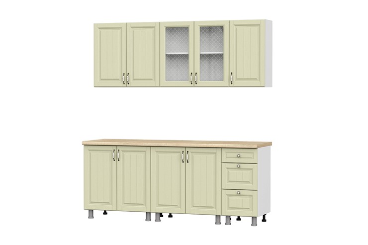 Модульный кухонный гарнитур Прованс, цвет фисташковый в Южно-Сахалинске - изображение 1