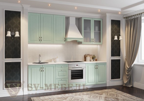 Модульный кухонный гарнитур Прованс, цвет фисташковый в Южно-Сахалинске - изображение