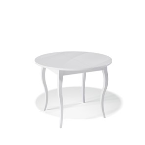 Круглый стол на кухню Kenner 1000С (Белый/Стекло белое глянец) в Южно-Сахалинске