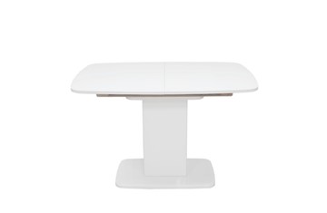 Кухонный стол раздвижной Импэкс Leset Денвер 1Р (Белый лак/стекло глянцевое белое) в Южно-Сахалинске