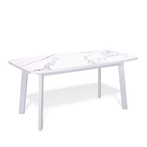 Кухонный раскладной стол AA1400 (белый/керамика мрамор белый) в Южно-Сахалинске