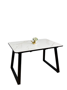 Кухонный стол раскладной AZ1200 (черный/керамика мрамор белый) в Южно-Сахалинске