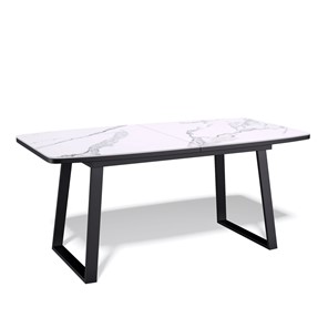 Кухонный раскладной стол AZ1400 (черный/керамика мрамор белый) в Южно-Сахалинске