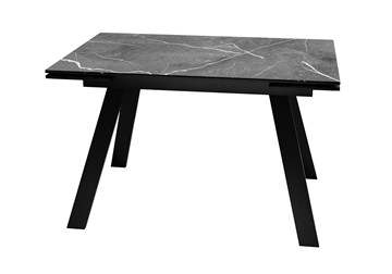 Кухонный раздвижной стол DikLine DKL140 Керамика Черный мрамор/опоры черные (2 уп.) в Южно-Сахалинске