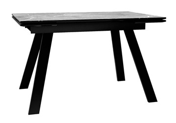 Кухонный стол раскладной DikLine DKL140 Керамика Серый мрамор/опоры черные (2 уп.) в Южно-Сахалинске