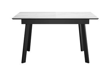Кухонный раскладной стол DikLine SKH125 Керамика Белый мрамор/подстолье черное/опоры черные (2 уп.) в Южно-Сахалинске