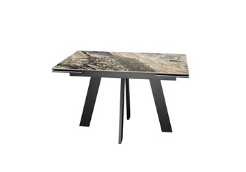 Кухонный стол раскладной DikLine SKM120 Керамика Amadeus/подстолье черное/опоры черные в Южно-Сахалинске