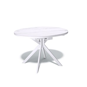 Кухонный овальный стол DO1100 (белый/керамика мрамор белый) в Южно-Сахалинске