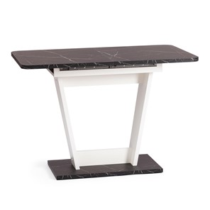 Маленький стол FOX, ЛДСП, 68.6x110-145x75 см, Мрамор черный/Белый, арт.21177 в Южно-Сахалинске