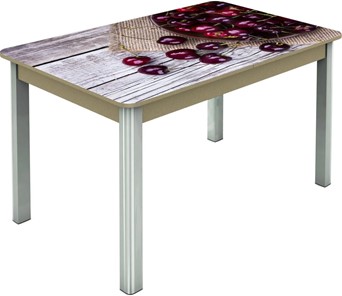 Кухонный стол раздвижной Гамбург исп.1 ноги метал. крашеные №23, Фотопечать (Фрукты №29) в Южно-Сахалинске