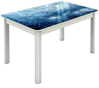 Обеденный раздвижной стол Гамбург Мини, ноги метал. крашеные №23 (Exclusive h157/белый) в Южно-Сахалинске