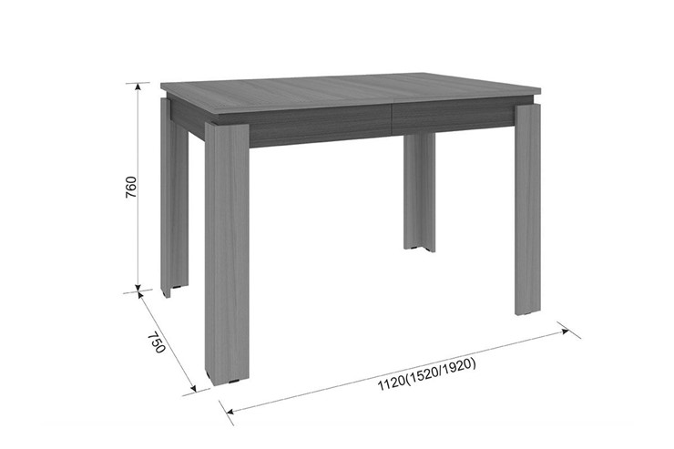 Кухонный раскладной стол Гермес 2 дуб млечный-венге 750х1120х760 в Южно-Сахалинске - изображение 2