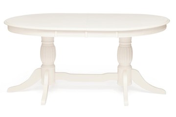 Обеденный овальный стол LORENZO (Лоренцо) 160+46x107x76, pure white (402) в Южно-Сахалинске