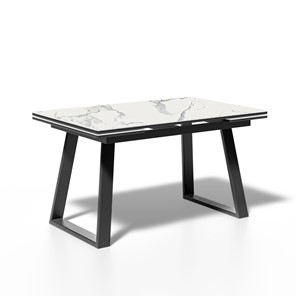 Кухонный раскладной стол ML1400 (черный/керамика мрамор белый) в Южно-Сахалинске