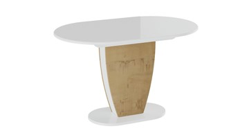 Овальный стол на кухню Монреаль тип 1 (Белый глянец/Бунратти) в Южно-Сахалинске